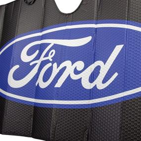 img 3 attached to 🚘 Black Matte Finish Car Truck or SUV Front Ford Logo Windshield Sunshade by Plasticolor - 003858R01