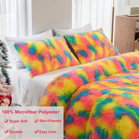 img 3 attached to SUCSES Rainbow Bedding Shaggy Comforter