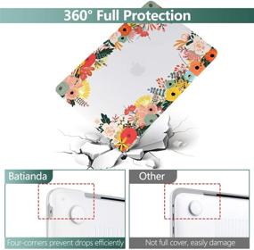 img 1 attached to Batianda MacBook Pro 13 inch Case 2019 2018 2017 2016 Release A2159 A1989/A1706/A1708 - Matte Clear See Through 🌸 Hard Cover and Keyboard Skin with Flower Design - Compatible with Newest Pro 13.3 inch W/Without Touch Bar Touch ID