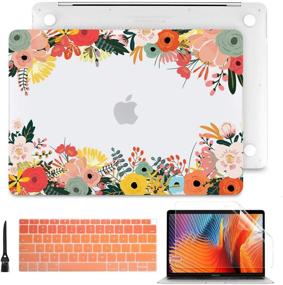 img 4 attached to Batianda MacBook Pro 13 inch Case 2019 2018 2017 2016 Release A2159 A1989/A1706/A1708 - Matte Clear See Through 🌸 Hard Cover and Keyboard Skin with Flower Design - Compatible with Newest Pro 13.3 inch W/Without Touch Bar Touch ID