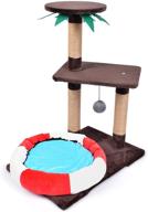 besudo cat tree tower: indoor cats scratching post, activity tree with platform, cat ball toy, & diy furniture logo