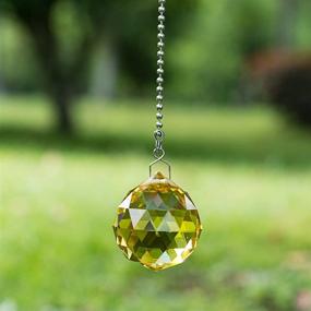 img 2 attached to Yellow Crystal Ceiling Fan Pull Chains Pack of 2 - 40mm Crystal Prism with Free Extension - Adjustable Length