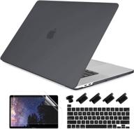 🖥️ dongke macbook pro 16 inch case [2020/2019 release], frosted matte plastic hard shell case & keyboard cover for macbook pro 16-inch retina display with touch bar and touch id - black logo