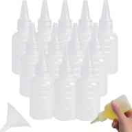 ira pollitt 12 pack 2oz plastic small squeeze bottles with measurements and cap lids - mini empty squirt bottles for crafts, art, glue with bonus funnel logo