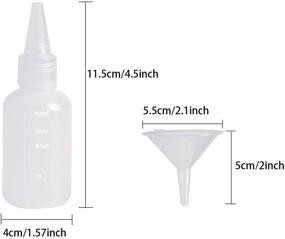 img 3 attached to Ira Pollitt 12 Pack 2oz Plastic Small Squeeze Bottles with Measurements and Cap Lids - Mini Empty Squirt Bottles for Crafts, Art, Glue with Bonus Funnel