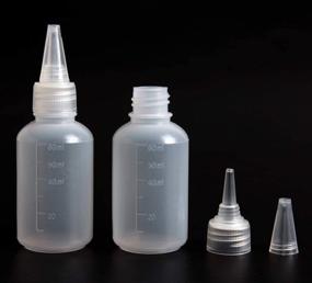 img 2 attached to Ira Pollitt 12 Pack 2oz Plastic Small Squeeze Bottles with Measurements and Cap Lids - Mini Empty Squirt Bottles for Crafts, Art, Glue with Bonus Funnel