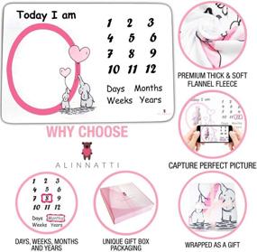 img 1 attached to 👶 Soft Newborn Baby Milestone Blanket for Girls - Personalized Age Blanket, Monthly Growth Chart Baby Blanket, Customized Elephant Prop, Gift Box + 2 Frames