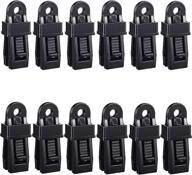 🔒 12-piece set of tarp clamp clips - awning, trap, and tent clips for camping, outdoors, farming, and garden - tighten, lock, and grip logo