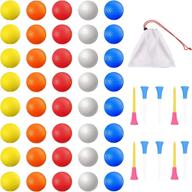 🏌️ enhance your golf skills with 40 pack practice golf foam balls - realistic feel and limited flight training balls - ideal for indoor or outdoor use, complete with 10 golf ball tees logo