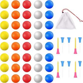 img 4 attached to 🏌️ Enhance Your Golf Skills with 40 Pack Practice Golf Foam Balls - Realistic Feel and Limited Flight Training Balls - Ideal for Indoor or Outdoor Use, Complete with 10 Golf Ball Tees