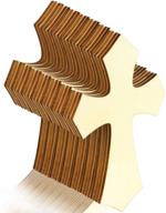 👼 bcpowr 60pcs unfinished wood cutout: cross shaped wood pieces for diy crafts & religious decor logo