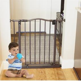 img 4 attached to 🚧 North States Toddleroo Portico Arch Baby Gate: 38.25” Wide, Heavy Duty Metal Safety Gate with One Hand Operation. Pressure Mount. Fits 28.25"- 38.25" Wide (28.5" Tall, Bronze)