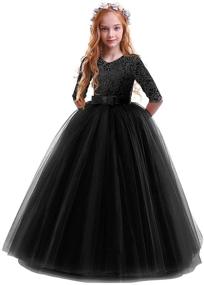 img 4 attached to Enchanting Floral Lace Dress: 👗 Perfect for Kids' Weddings, Pageants, and Parties
