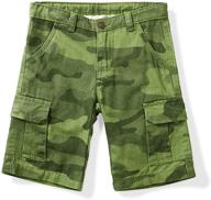 👖 ochenta boys' military shorts with pockets - army style clothing logo