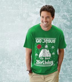 img 2 attached to 🎅 Tstars Go Jesus It's Your Birthday Sweater Style Ugly Christmas Men's Long Sleeve Shirt: A Festive & Stylish Celebration!