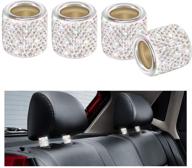 🚗 enhance your car interior with yinuo car headrest collars – 4 pack crystal charms for auto car truck suv vehicle in silver logo