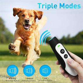 img 2 attached to 🐶 Rechargeable NLUS Ultrasonic Dog Bark Deterrent - 3 Frequency No Bark Control Devices with 16.5 Ft Range - Effective Dog Whistle to Stop Barking