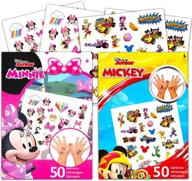 disney mickey mouse and minnie mouse temporary tattoos party favors pack: 50 minnie & 50 mickey tattoos for kids! logo