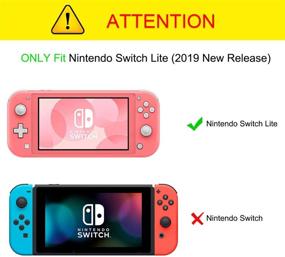 img 3 attached to 🎮 Fintie Сумка-чехол для Nintendo Switch Lite 2019 - Портативная путешественническая сумка с карманом на боку, слотами для игровых карт, ремешком для удерживания - Розовый мрамор