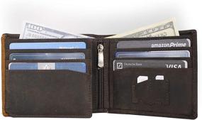 img 1 attached to 💼 Hunter Leather Bi-Fold Wallet: Timeless Classic Design