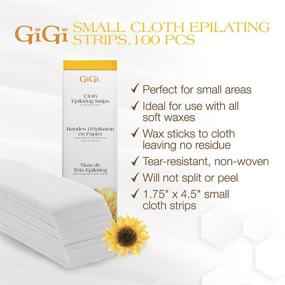 img 3 attached to GiGi Small Cloth Epilating Strips: 100-Piece Set for Effective Face and Bikini Hair Waxing