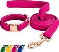 🐶 hipeep dog collar and leash set | adjustable velvet pet collars for small/medium/large dogs | elegant design | matching leash included | roes-m logo