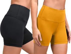 img 4 attached to 👖 90 Degree By Reflex High Waist Power Flex Yoga Shorts - Tummy Control Biker Shorts 2 Pack for Women: Ultimate Comfort and Style