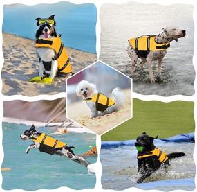 img 1 attached to Dogcheer Dog Life Jacket: Small, Medium, and Large Sizes - Reflective Puppy Life Jacket for Swimming and Boating. Enhanced Buoyancy and Rescue Handle. Dog Floatation Vest PFD.