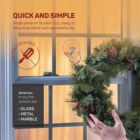 img 1 attached to 🎄 Giant Suction Christmas Wreath Hanger Set for Glass Front Door - Hang Large or Heavy Wreaths with Ease on Glass Doors & Windows up to 10 lbs - Heavy Duty Wreath Holders - USA Made