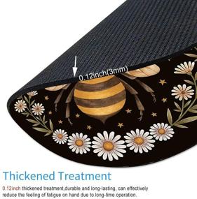 img 3 attached to 🐝 Round Bee Mouse Pad - Beautiful Floral Gaming Mouse Mat | Waterproof & Non-Slip Base | Office Home Laptop Travel | 7.9"x0.12" Inch