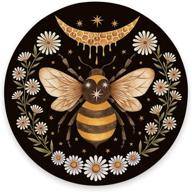 🐝 round bee mouse pad - beautiful floral gaming mouse mat | waterproof & non-slip base | office home laptop travel | 7.9"x0.12" inch logo