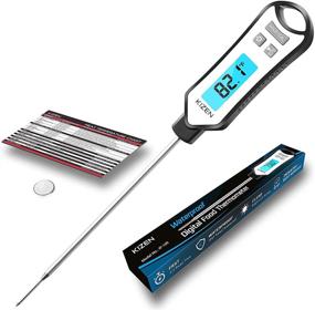 img 4 attached to Kizen IP109: The Ultimate Waterproof Meat Thermometer for Grilling, BBQ, 🌡️ and Cooking - Long Probe, Digital Instant Read, and Calibration Options (Black)