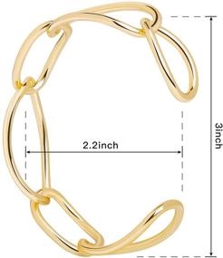 img 2 attached to Stylish Gold Circle Linked Bracelet: Large Link Chain Bangle for Women and Girls