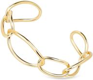 stylish gold circle linked bracelet: large link chain bangle for women and girls logo