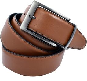 img 3 attached to 👔 Cognac Reversible Bonded Leather Belt - Men's Accessories