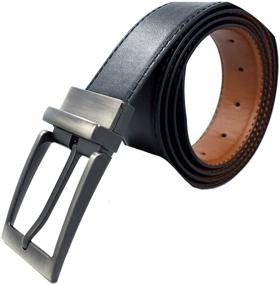 img 1 attached to 👔 Cognac Reversible Bonded Leather Belt - Men's Accessories