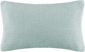 img 4 attached to 🔷 Bree Knit Throw Pillow Cover in Aqua, 12X20 - Casual Oblong Decorative Pillow for Home Décor