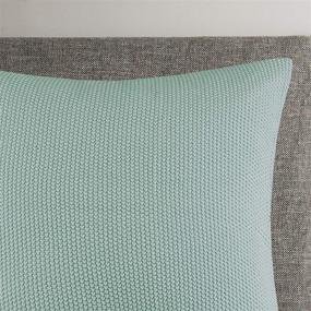 img 2 attached to 🔷 Bree Knit Throw Pillow Cover in Aqua, 12X20 - Casual Oblong Decorative Pillow for Home Décor