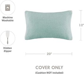 img 3 attached to 🔷 Bree Knit Throw Pillow Cover in Aqua, 12X20 - Casual Oblong Decorative Pillow for Home Décor