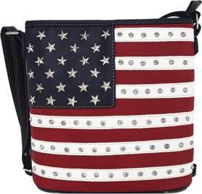 img 4 attached to American Stripes Crossbody Concealed Shoulder Women's Handbags & Wallets for Shoulder Bags