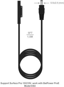 img 3 attached to 🔌 BatPower 60W ES4 Surface Charge Cable Power Cord: Compatible with Microsoft Surface Book, Surface Pro X/7/6/5/4/3/Go, Surface Power Bank - Portable Charger Charging Cable