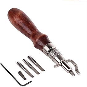 img 1 attached to 🧵 ZLY Leather Craft Stitching Groover Skiving Edger Beveler Leather Working Tools Kit - Set of 7pcs