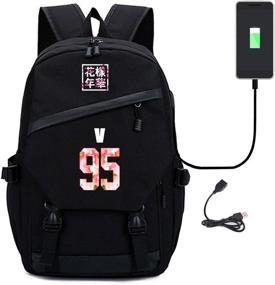 img 4 attached to 🎒 College Bookbag with Charging Feature - Bangtan Backpack