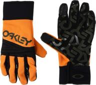 🧤 orange oakley men's factory gloves logo