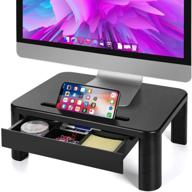 improve your workspace with loryergo monitor stand: height adjustable with drawer, cellphone holder, and printer stand – perfect for home and office logo