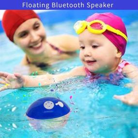 img 1 attached to 🔊 Колоритные огни Bluetooth-колонка: портативная, водонепроницаемая, плавающая с прозрачным стерео звуком, встроенный микрофон - идеально подходит для дома, душа, на улице, у бассейна и в путешествиях - беспроводной диапазон 50 футов.