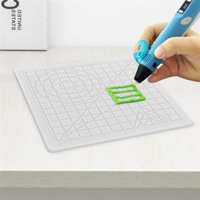 img 2 attached to Translucent 3D Printing Pen Silicone Design Mat with 2 Silicone Finger Caps, Basic Template Mat Tool for Beginners and Children Plus Stencils Book