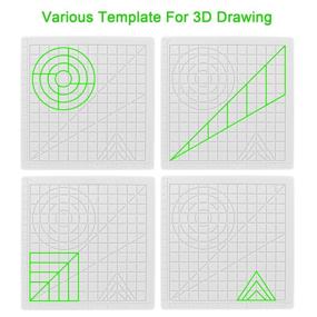 img 3 attached to Translucent 3D Printing Pen Silicone Design Mat with 2 Silicone Finger Caps, Basic Template Mat Tool for Beginners and Children Plus Stencils Book