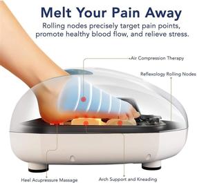 img 3 attached to 👣 Miko Shiatsu Foot Massager Machine: Ultimate Relief for Plantar Fasciitis, Feet Pain, Neuropathy, Tired Muscles - With Heat, Air Compression, Kneading Massage & Rolling Therapy to Improve Circulation