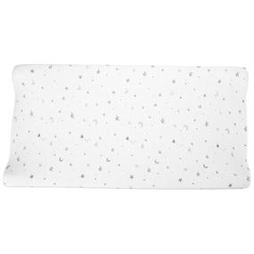 img 2 attached to 🌙 Grey Stars and Moon Changing Table Pad Cover - Soft, Breathable, 100% Natural Cotton Jersey Knit, Fitted Contoured Design for Boys and Girls - 17x35x5 Inch (1 Pack)